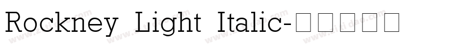 Rockney Light Italic字体转换